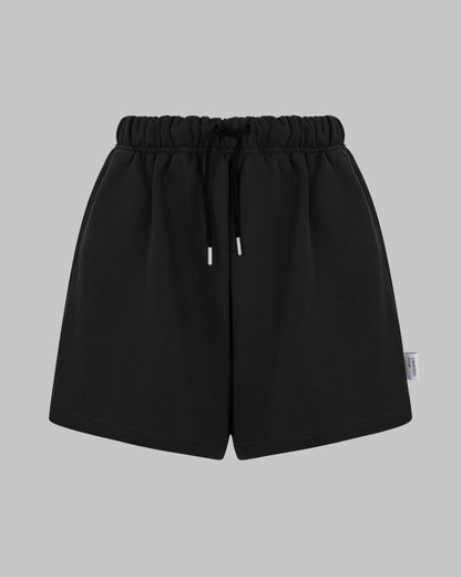 BLACK DRAWSTRING SHORTS