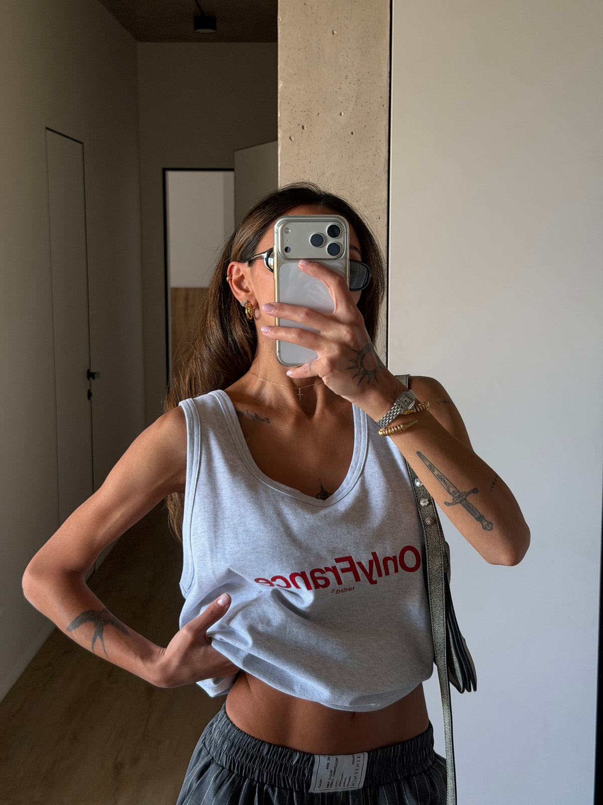 RELAXED TANK-DRESS “OnlyFrance” LIGHT MELANGE