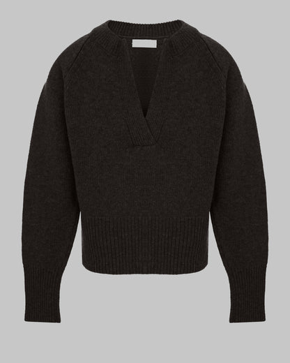 WOOL LAMB POLO CHOCOLATE