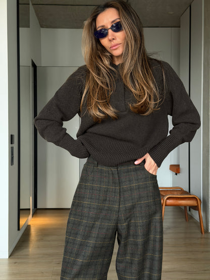 WOOL LAMB POLO CHOCOLATE