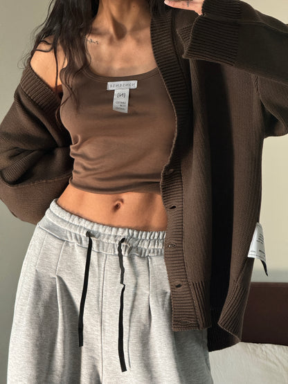 SQUARE NECK TANK CHOCOLATE