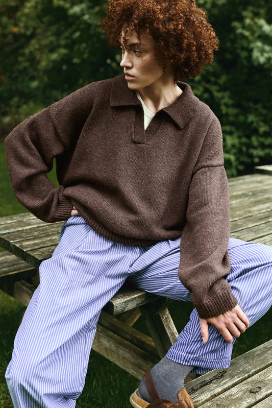 LAMB POLO BROWN MELANGE
