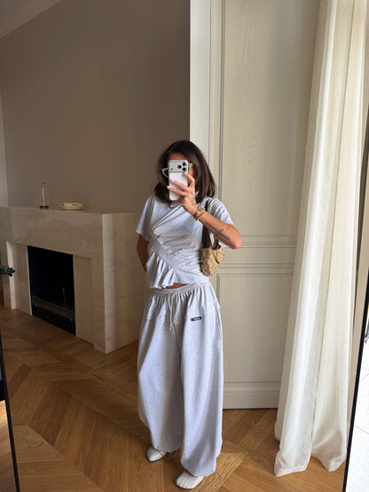 WIDE PANTS LIGHT MELANGE