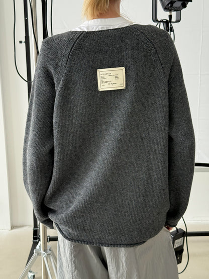 WOOL RAGGED SWEATER GREY