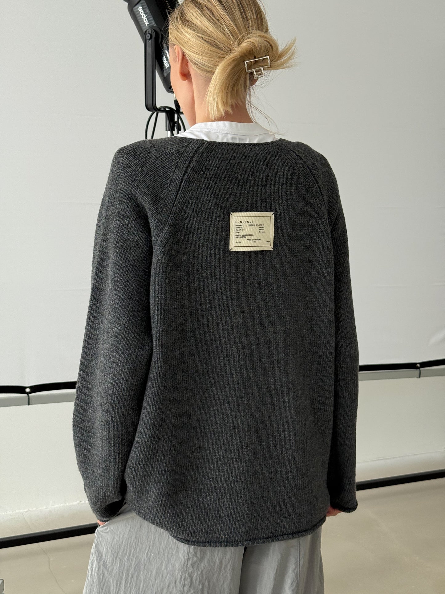 WOOL RAGGED SWEATER GREY