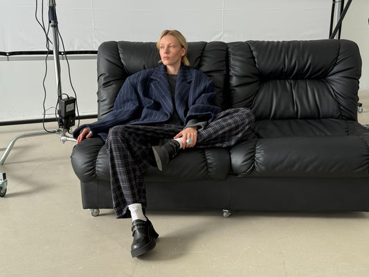 OVERSIZED COAT JACKET DARK BLUE