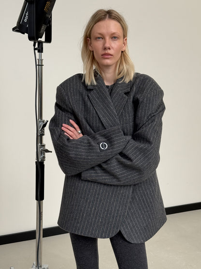 OVERSIZED WOOL GREY JACKET