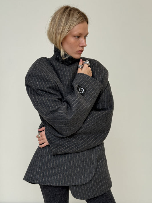 OVERSIZED WOOL GREY JACKET