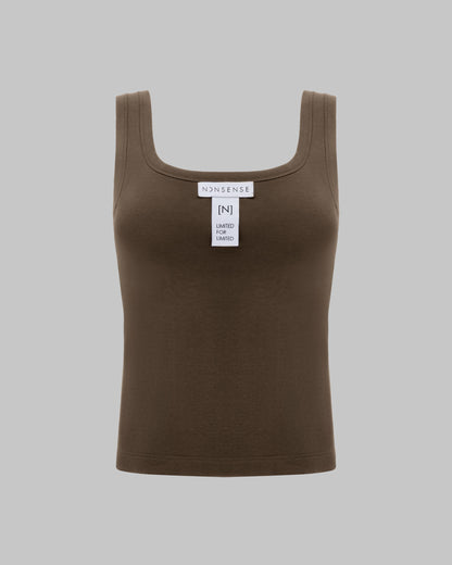 SQUARE NECK TANK CHOCOLATE