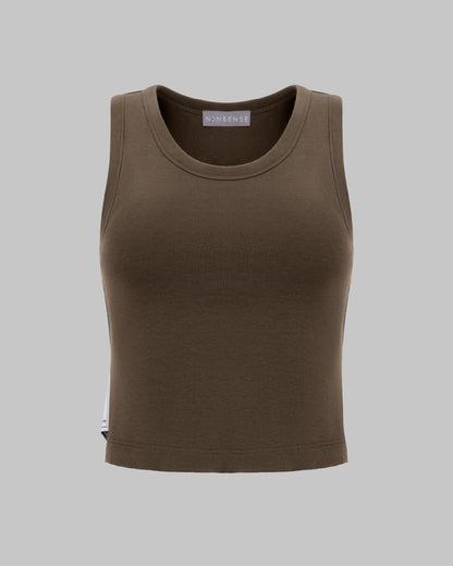 CROPPED TANK WASHED CHOCOLATE