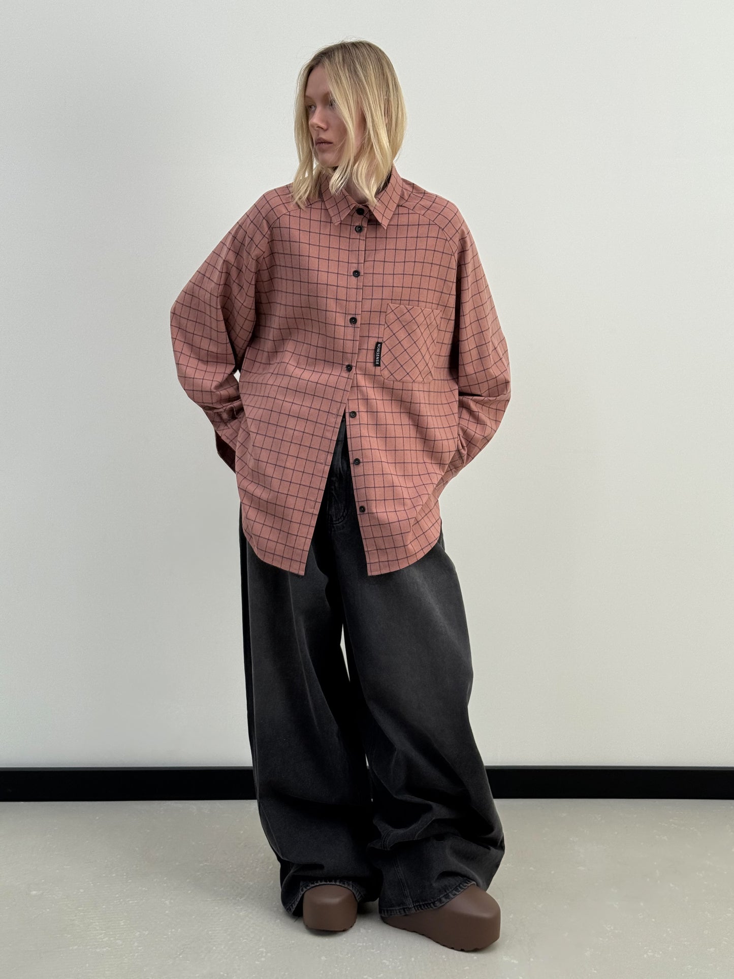 WOOL RAGLAN SHIRT PINK/BLUE