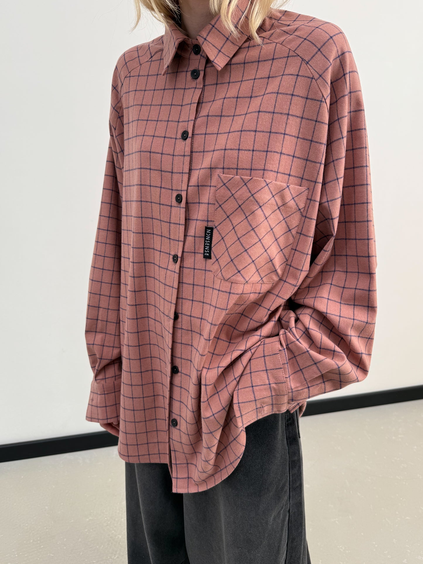 WOOL RAGLAN SHIRT PINK/BLUE