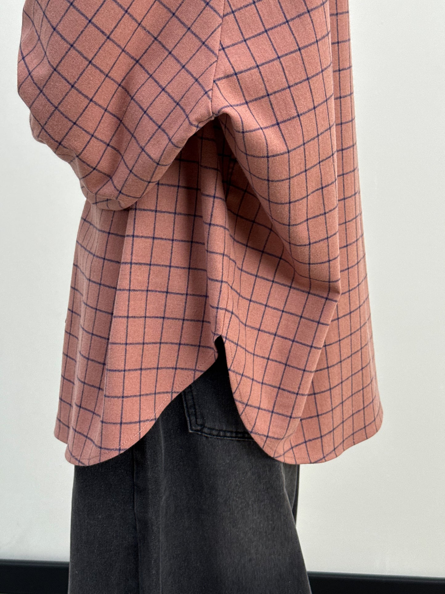 WOOL RAGLAN SHIRT PINK/BLUE