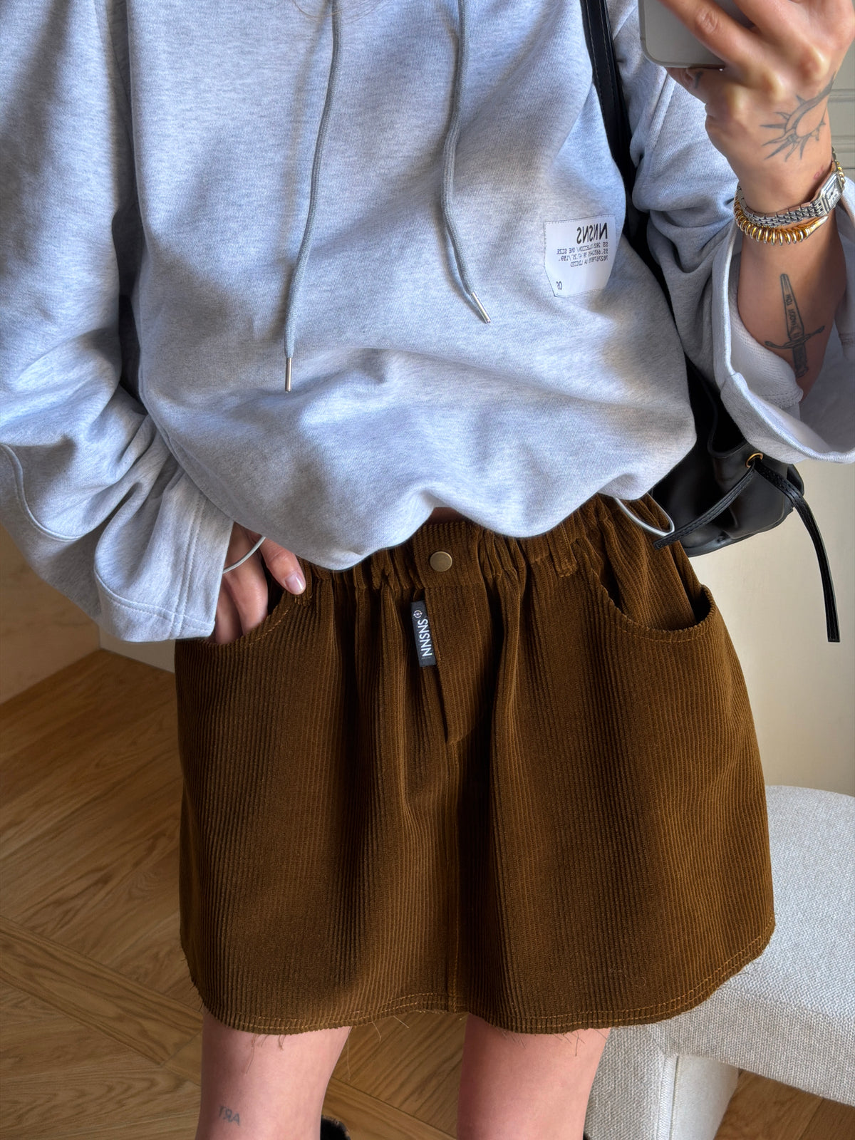 VEVLET SKIRT GOLDEN MUSTARD