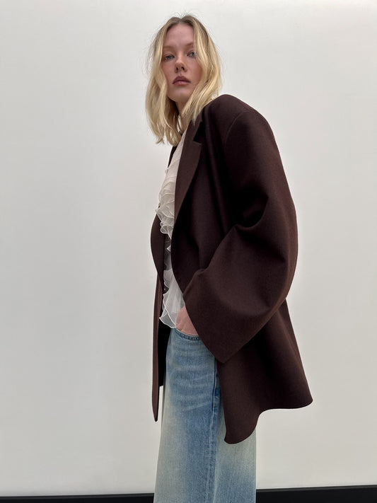 OVERSIZED JACKET DARK CHOCOLATE