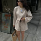 BEIGE DRAWSTRING SHORTS