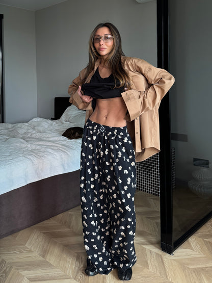 VISCOSE RELAXED PANTS BLACK