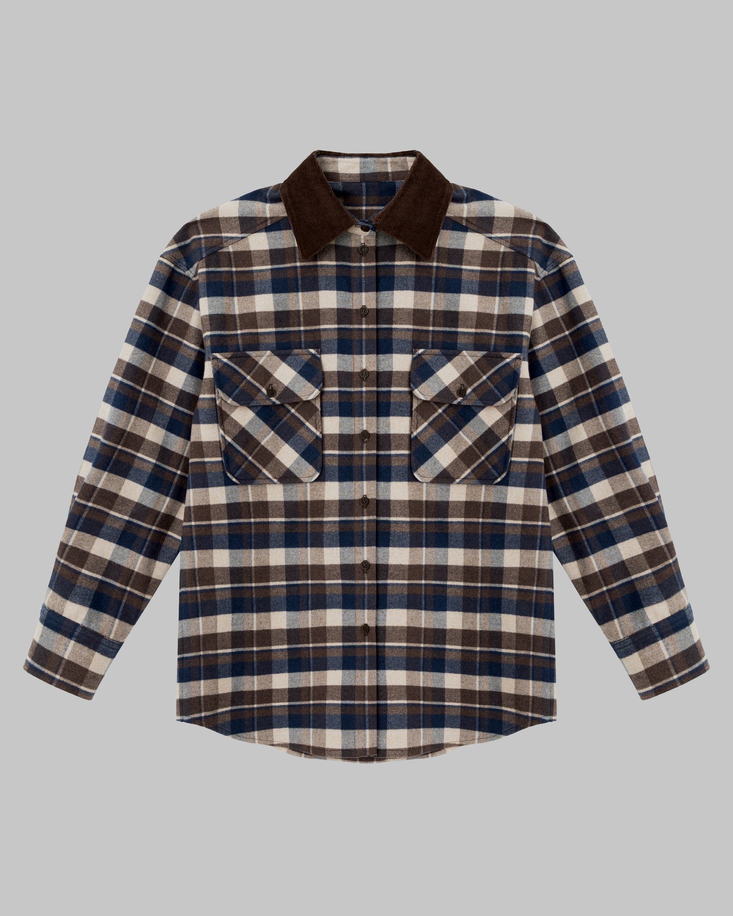 CHECKED FLANNEL SHIRT CHOCOLATE/BLUE