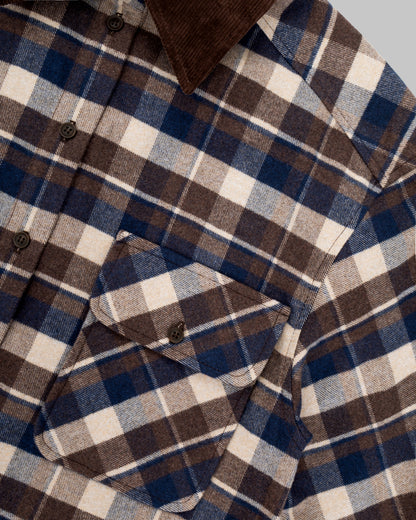 CHECKED FLANNEL SHIRT CHOCOLATE/BLUE