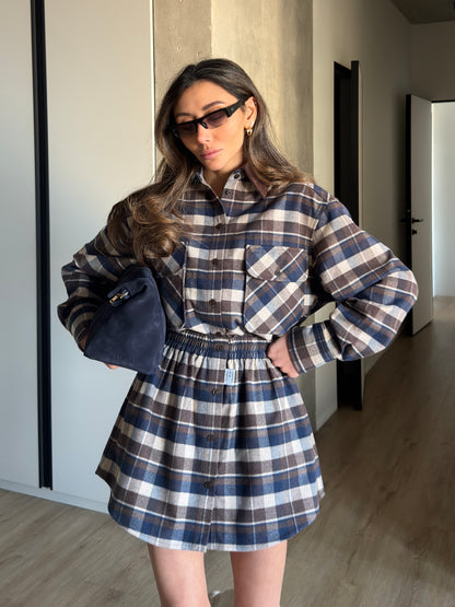 CHECKED FLANNEL SHIRT CHOCOLATE/BLUE