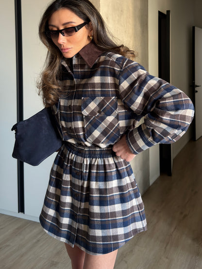 CHECKED FLANNEL SHIRT CHOCOLATE/BLUE