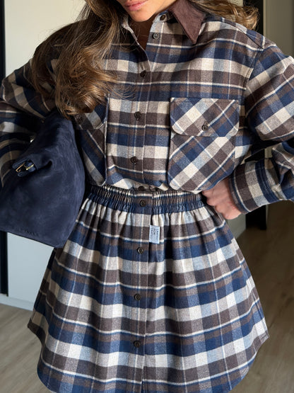 CHECKED FLANNEL SHIRT CHOCOLATE/BLUE