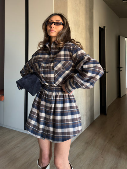 CHECKED FLANNEL SHIRT CHOCOLATE/BLUE