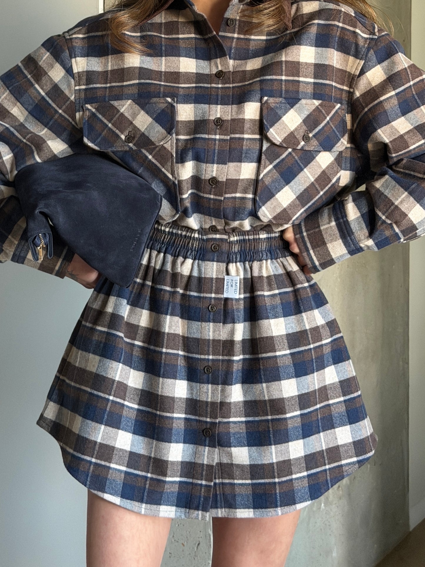 CHECKED FLANNEL SKIRT