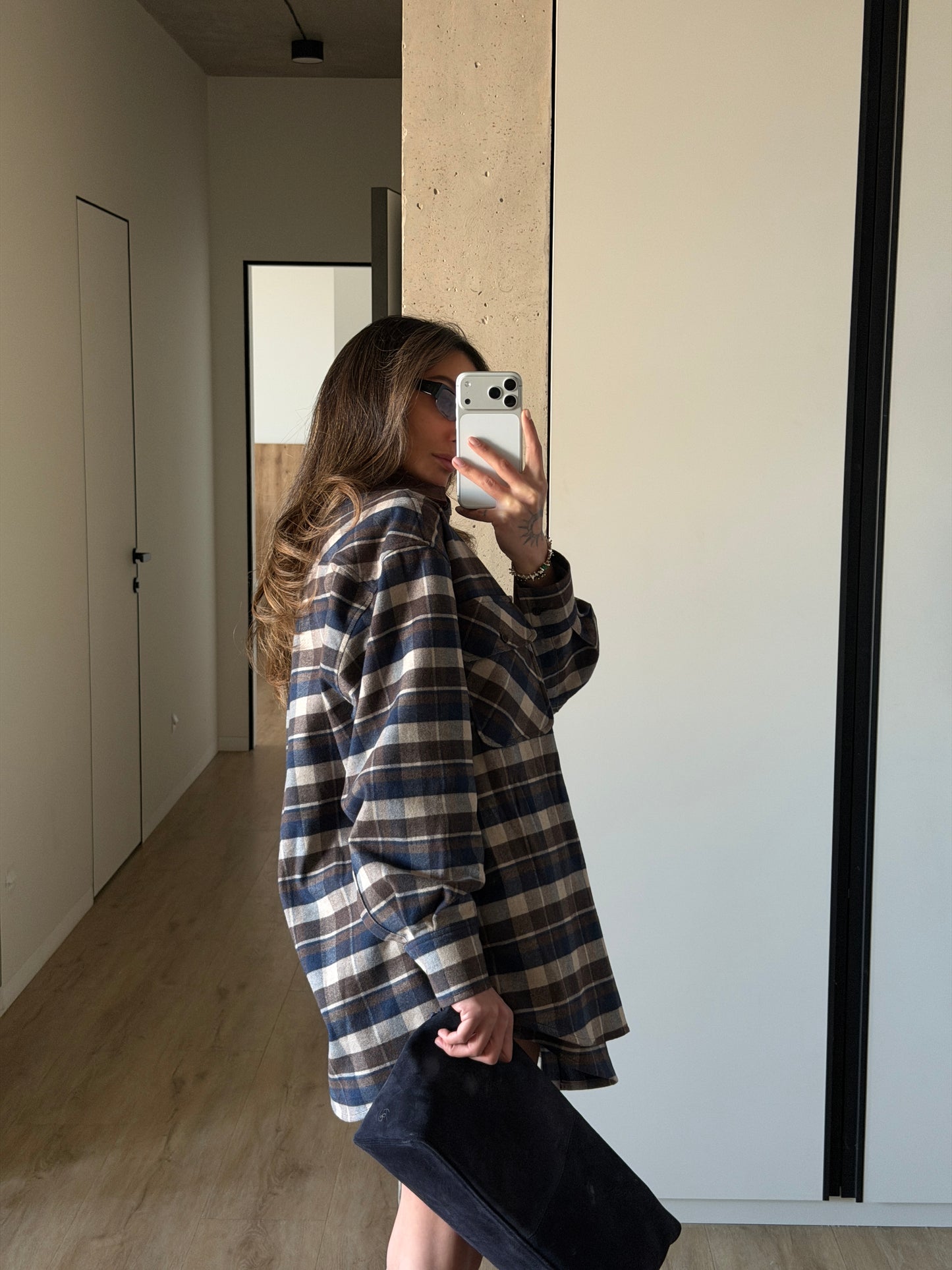 CHECKED FLANNEL SHIRT CHOCOLATE/BLUE