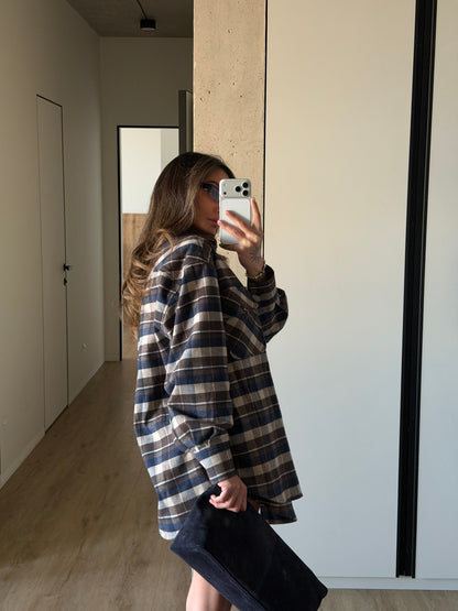 CHECKED FLANNEL SHIRT CHOCOLATE/BLUE