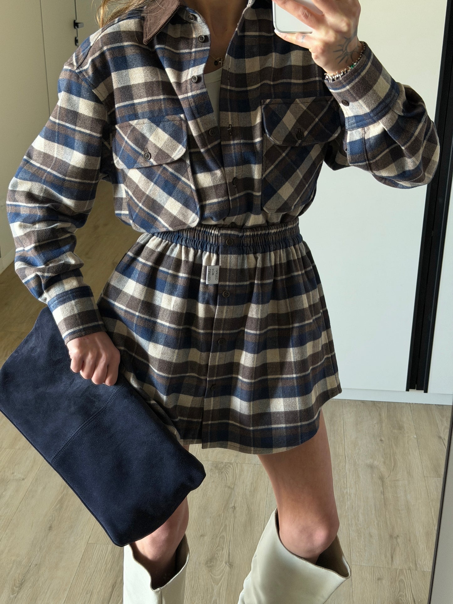 CHECKED FLANNEL SKIRT