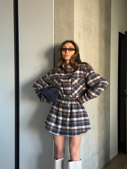 CHECKED FLANNEL SKIRT