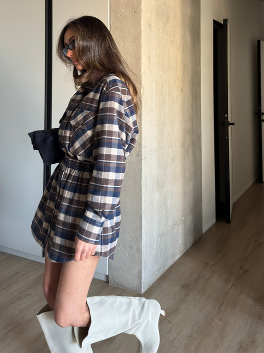 CHECKED FLANNEL SKIRT