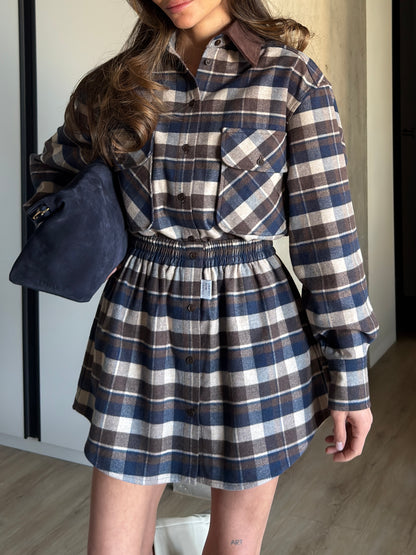CHECKED FLANNEL SKIRT