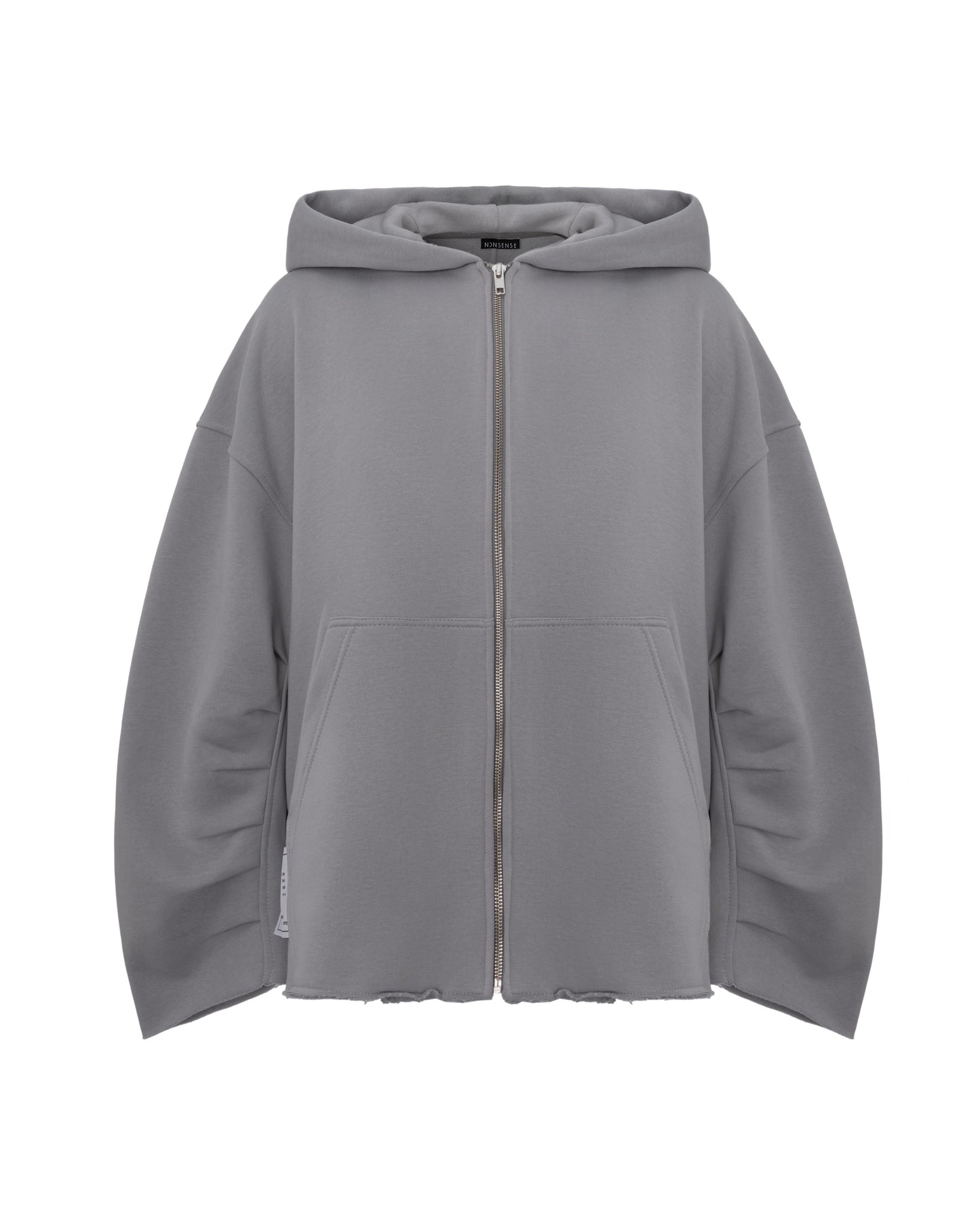 OVERSIZED RAGGED ZIP HOODIE GRAY