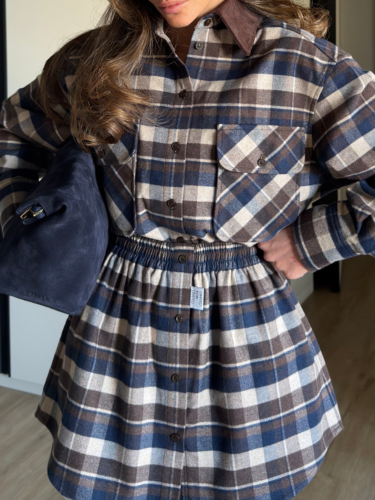 CHECKED FLANNEL SKIRT