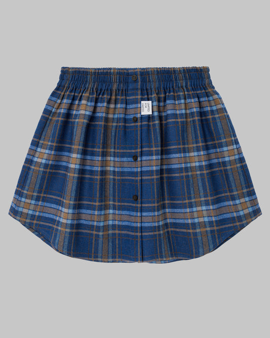 CHECKED WOOL SKIRT BLUE/CHOCOLATE