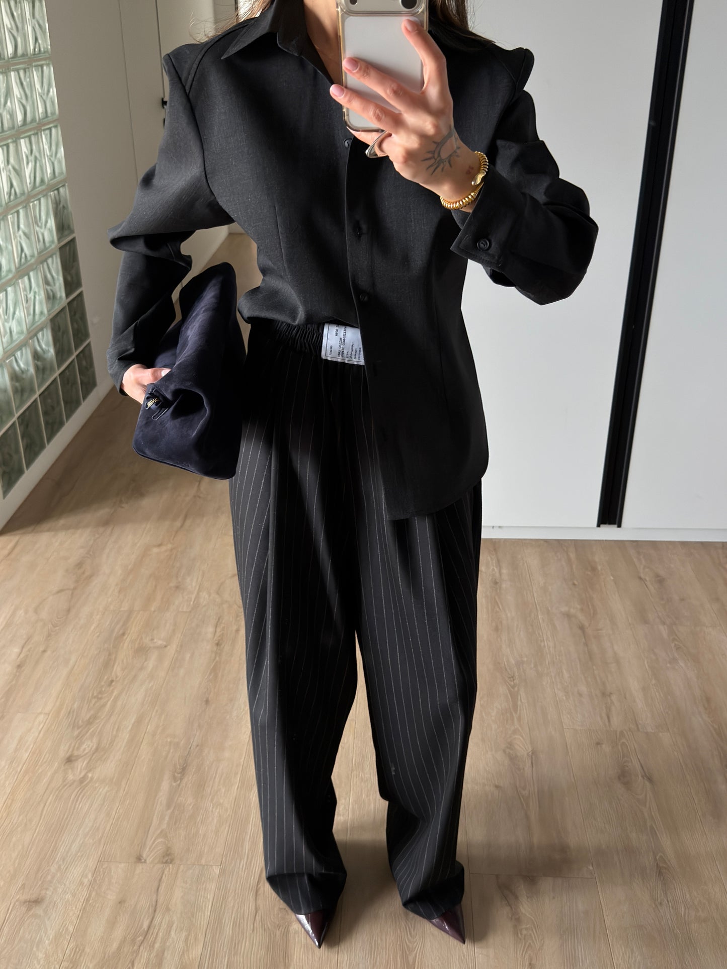 WOOL RELAXED PANTS BLACK