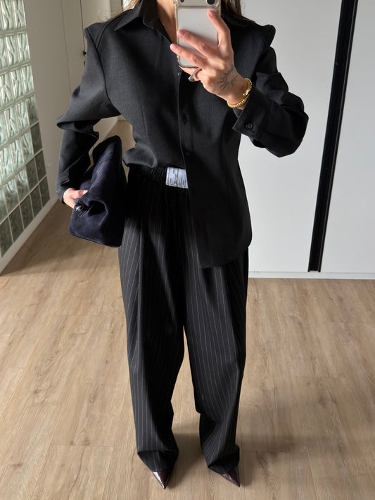 HEAVYWEIGHT WOOL SHIRT DARK GREY