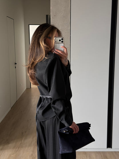 HEAVYWEIGHT WOOL SHIRT DARK GREY
