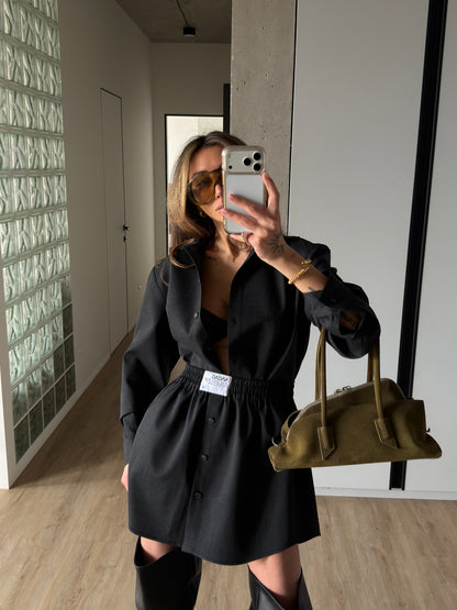 WOOL SKIRT DARK GREY