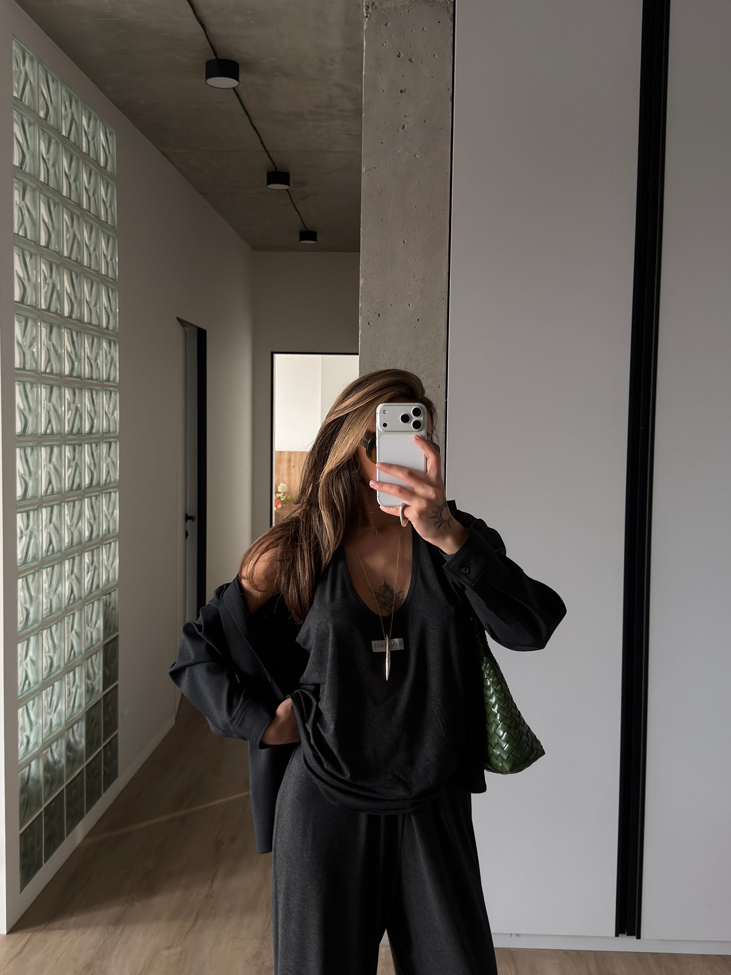 VISCOSE SUIT DARK MELANGE