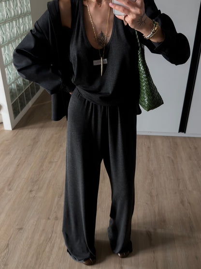 VISCOSE SUIT DARK MELANGE