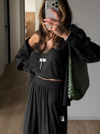 VISCOSE SUIT DARK MELANGE