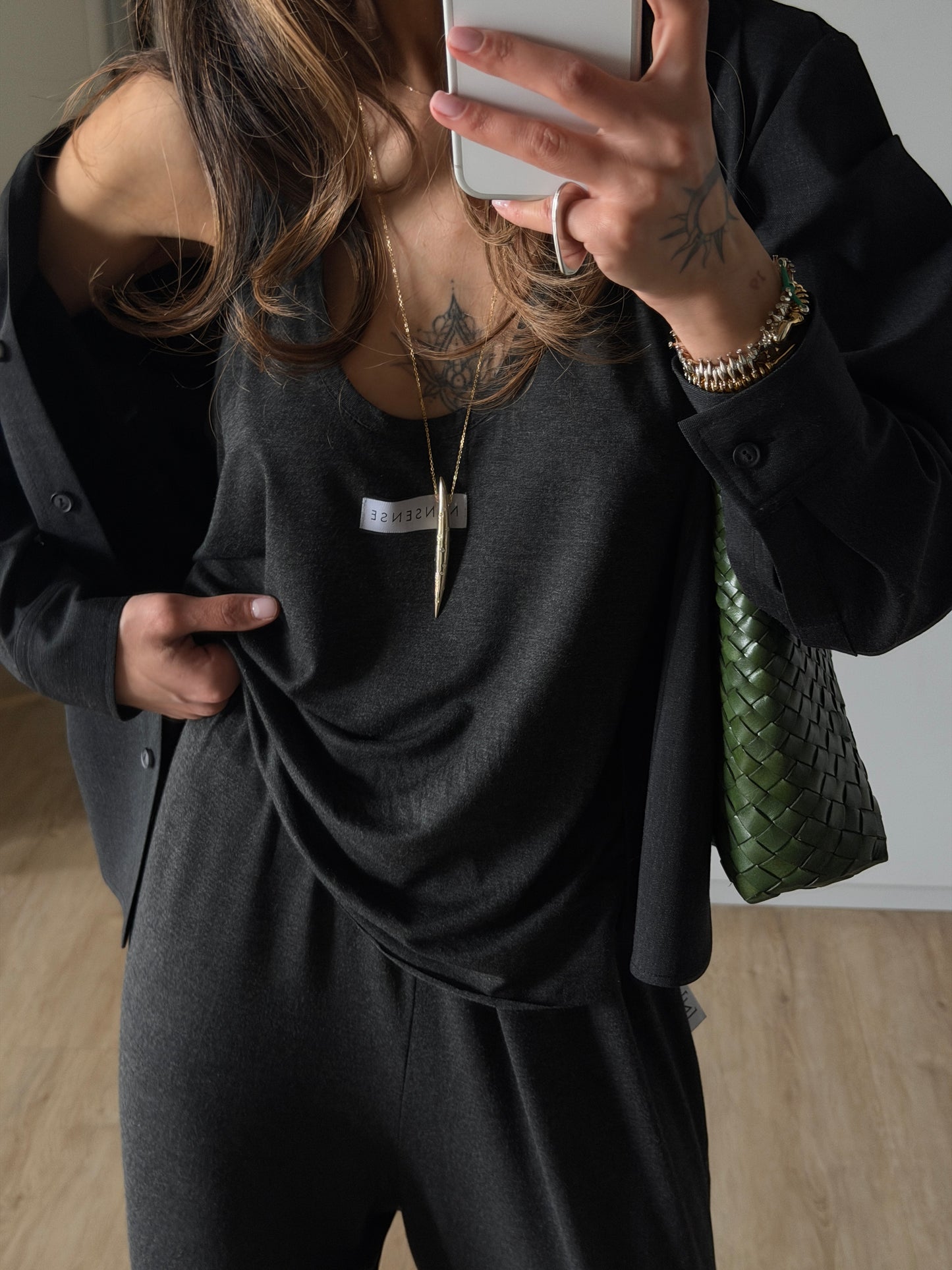 VISCOSE SUIT DARK MELANGE