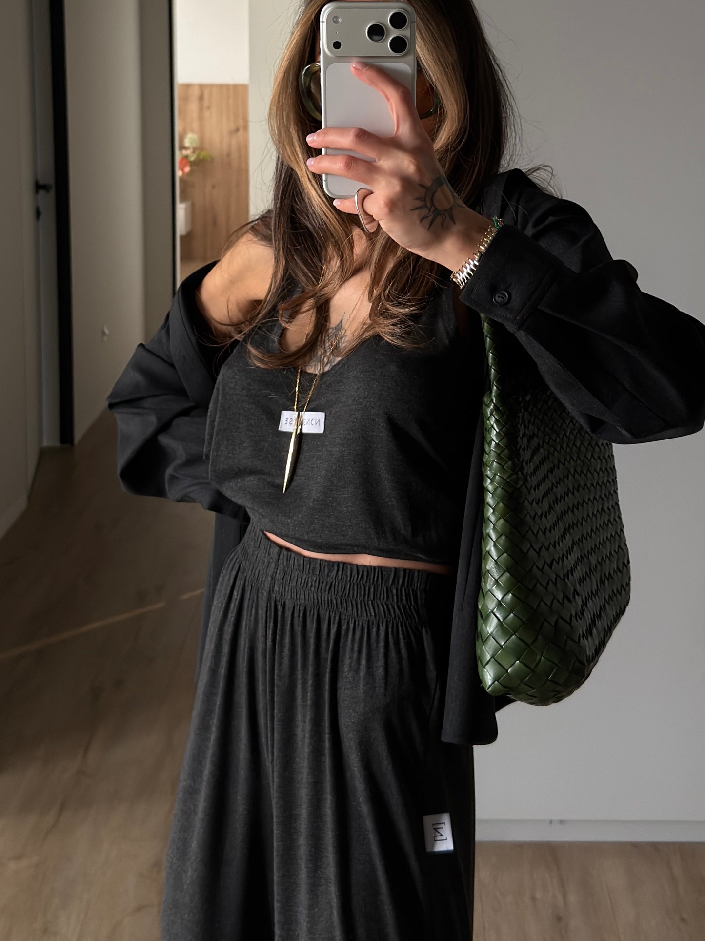 VISCOSE SUIT DARK MELANGE