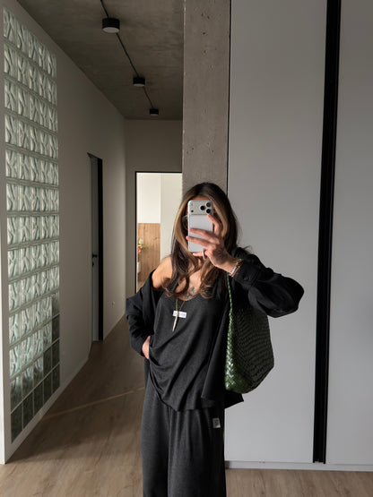 VISCOSE SUIT DARK MELANGE