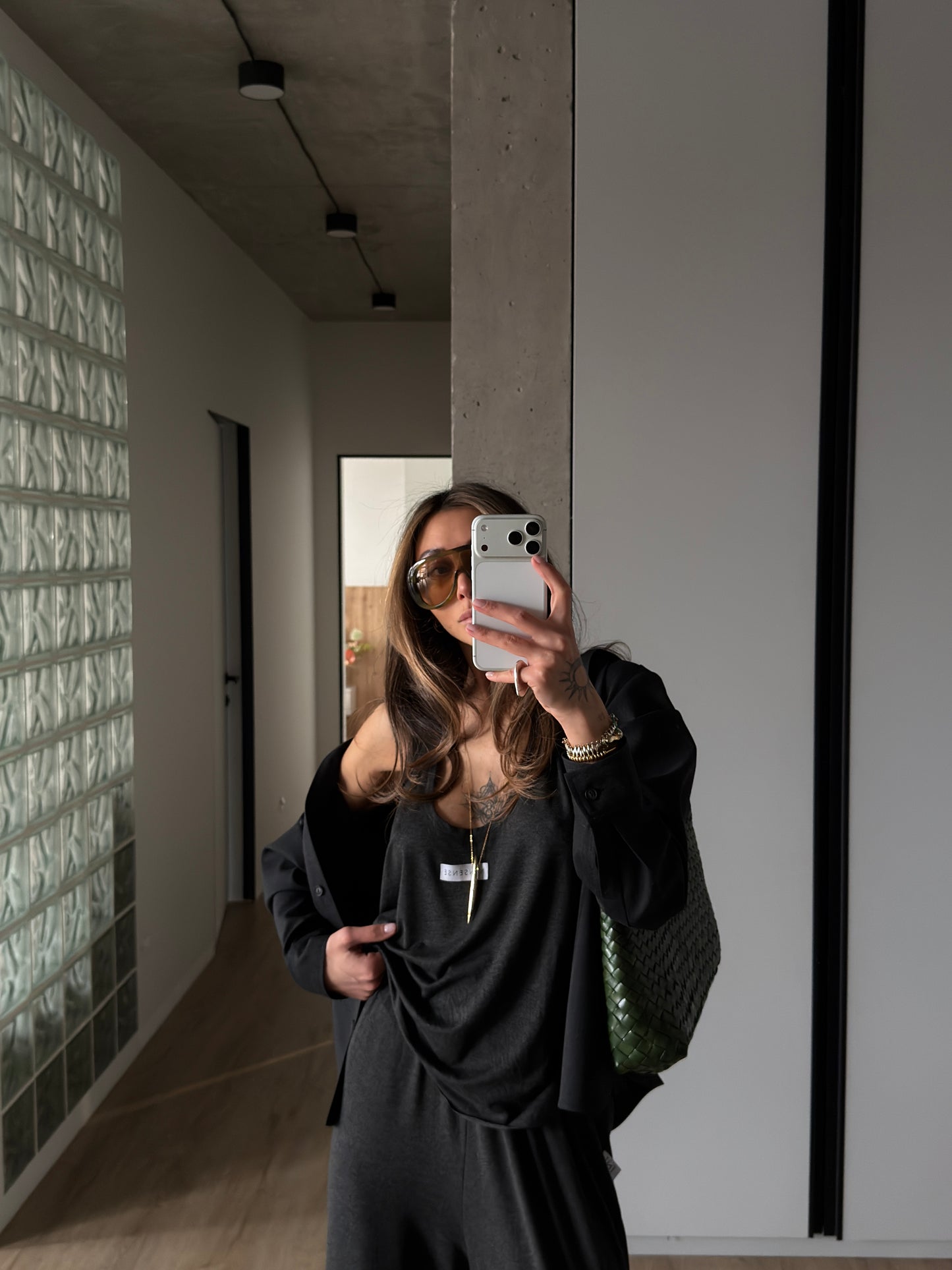 VISCOSE SUIT DARK MELANGE