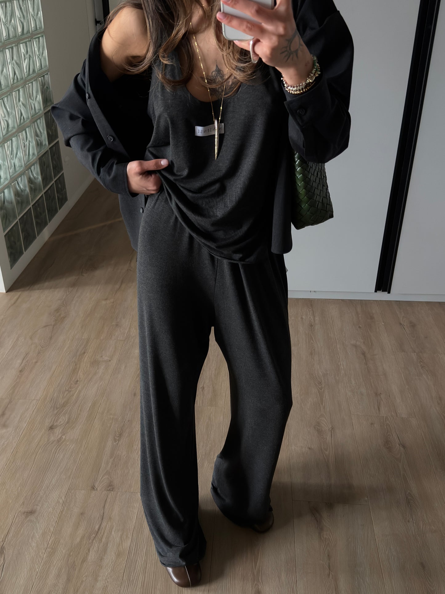 VISCOSE SUIT DARK MELANGE