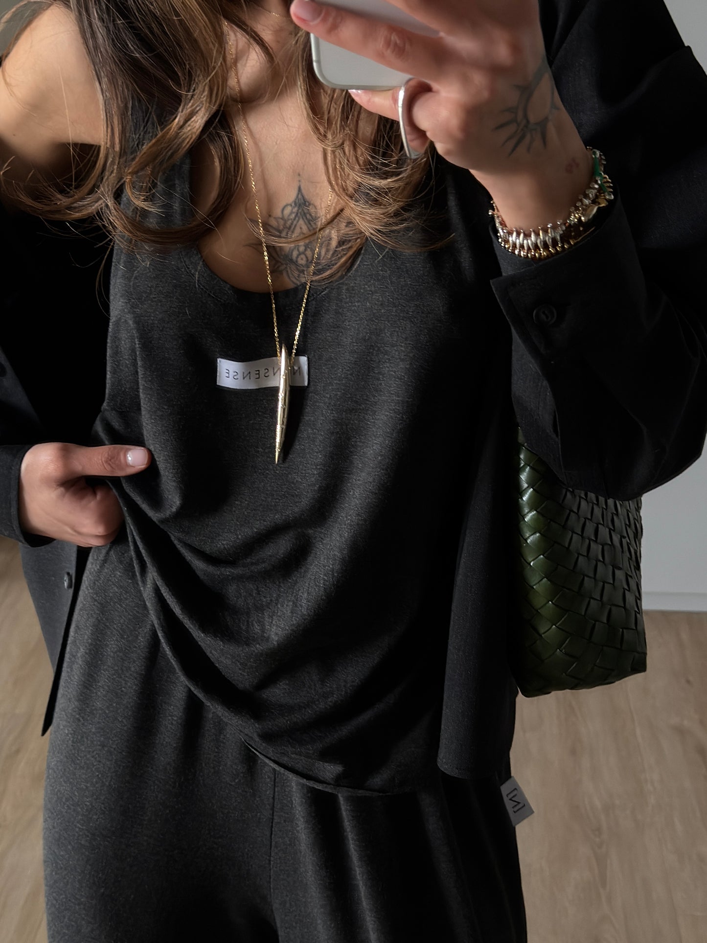 VISCOSE SUIT DARK MELANGE